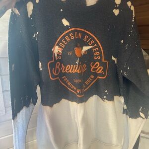 Jerzees Black and White bleached Halloween sweatshirt